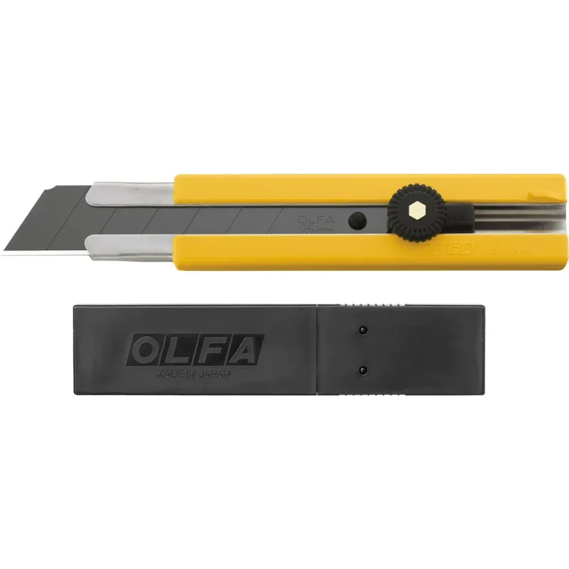 OLFA 25 мм, в комплекте с лезвиями EXCEL BLACK 5 шт, нож (OL-H-1BB/5BB )