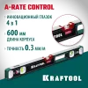 KRAFTOOL A-RATE CONTROL, 600 мм, точность 0.3 мм/м, с инновационным зеркальным глазком, сверхпрочный уровень (34986-60)