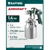 KRAFTOOL AirKraft, HVLP, 1.4мм, пневматический краскопульт с нижним бачком (06520-1.4)