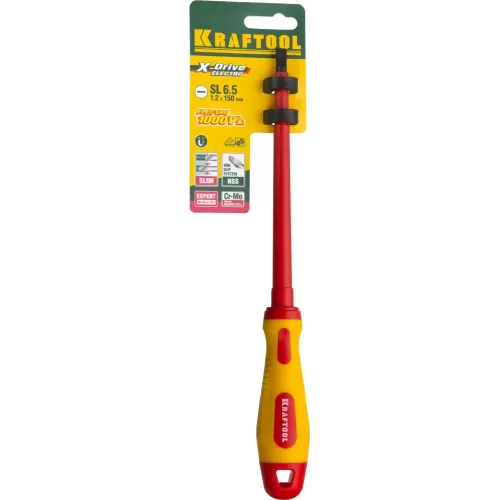 KRAFTOOL SL6.5 х 150 мм, высоковольтная отвертка (250083-6.5-150)