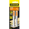 STAYER T101AO, 2 шт, 50 мм / 1.4 мм, T-хвост., HCS сталь, фигурный рез по ламинату/фанере, полотна для лобзика, Professional (15992-1.3)