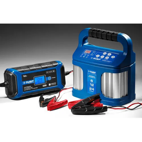 ЗУБР ЗУ-240, 6/12/24 В, 2-12 А, розетка 12 В, интеллектуальное зарядное устройство для аккумуляторов, Профессионал (59305)