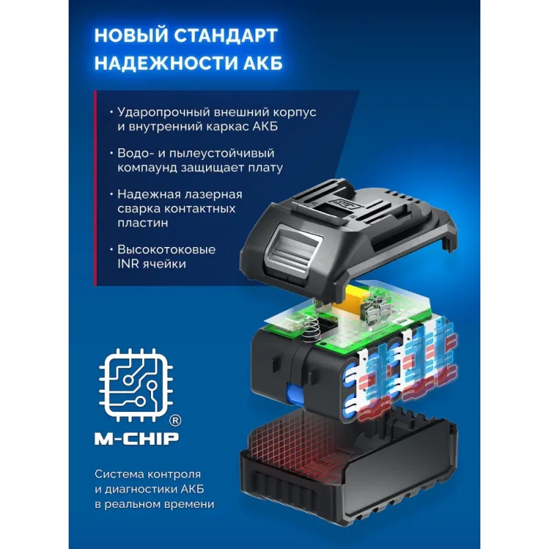ЗУБР Power PRO, 20 В, 2.0 А·ч, аккумулятор LMS, ПРОФЕССИОНАЛ (BP-P-20-2)