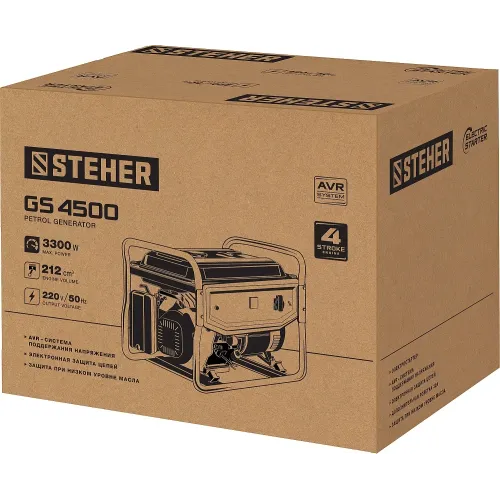 STEHER 3300 Вт, бензиновый генератор (GS-4500)