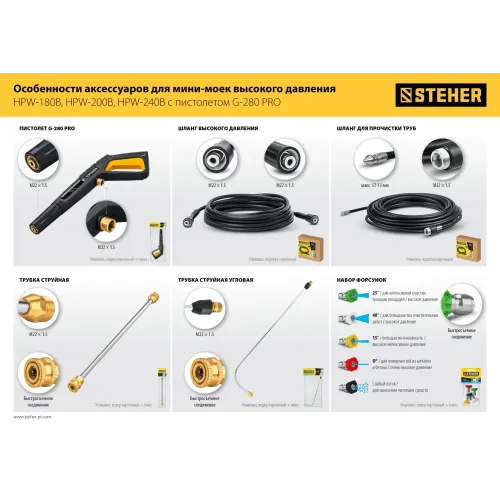 STEHER для пистолета G-280 PRO, 10 м, шланг высокого давления (75411-280-10)