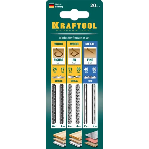 KRAFTOOL 130 мм, полотна для лобзика (15348-H20)
