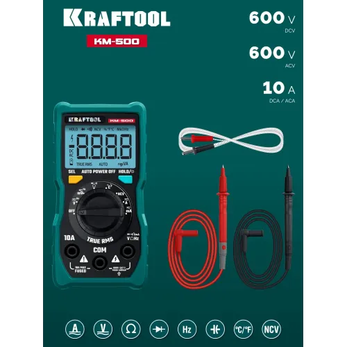 KRAFTOOL KM-500 цифровой мультиметр (59856)