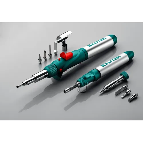 KRAFTOOL SolderGas, 70 A, 30 - 70 Вт, 1300°С, горелка, фен, набор 3 в 1, газовый паяльник (55504-H3)