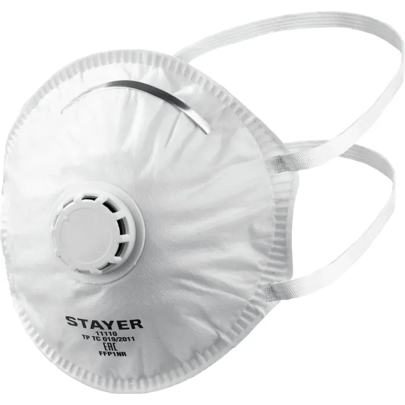 STAYER KV-80, класс защиты FFP1, коническая, фильтрующая полумаска с клапаном выдоха (11110)