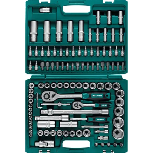 KRAFTOOL X-Drive 108, 108 предм., (1/2″+3/8″+1/4″), универсальный набор инструмента (27888-H108)