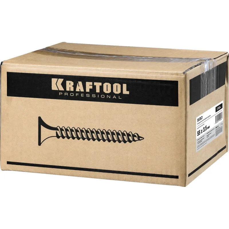 KRAFTOOL СГД, 55 х 3.5 мм, фосфатированное покрытие, 2700 шт (6,94 кг.), саморез гипсокартон-дерево (3005-55)
