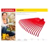GRINDA GQ-15, 15 плоских зубцов размеры 350 х 40 х 310 мм, без черенка, первичный полиэтилен, веерные грабли (421879)