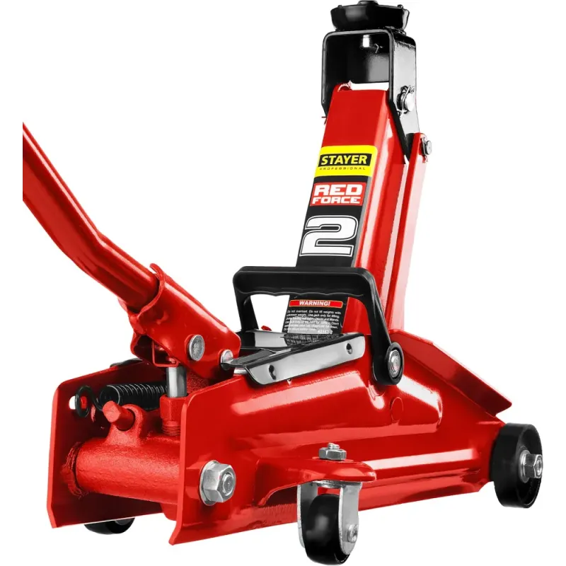 STAYER R-28 RED FORCE, 2 т, 130 - 350 мм, подкатной домкрат для легковых а/м, Professional (43153-2)