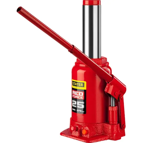 STAYER RED FORCE, 25 т, 240 - 375 мм, бутылочный гидравлический домкрат, Professional (43160-25)
