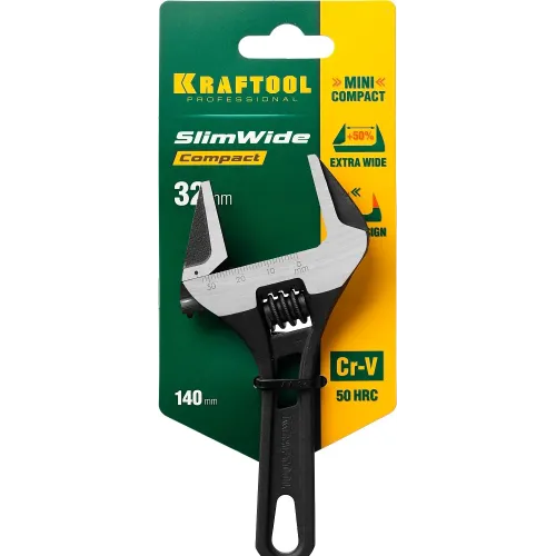 KRAFTOOL SlimWide Compact, 140/33 мм, разводной ключ (27266-20)