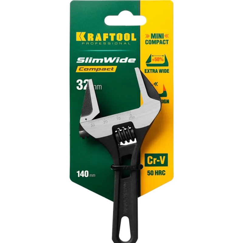 KRAFTOOL SlimWide Compact, 140/33 мм, разводной ключ (27266-20)