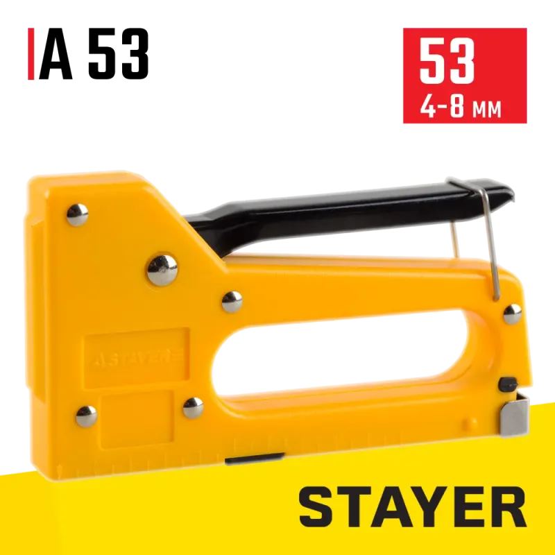 STAYER A-53, тип 53 (A/10/JT21) 23GA (4 - 8 мм), пластиковый степлер (3140)