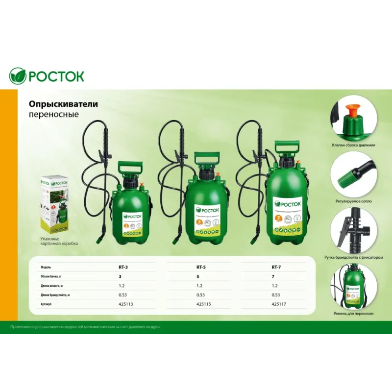 РОСТОК RT-3, 3 л, переносной опрыскиватель (425113)