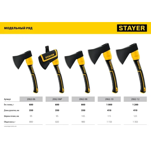 STAYER FIBERGLASS, 1000/1150 г, 410 мм, кованый топор, Professional (2062-10)