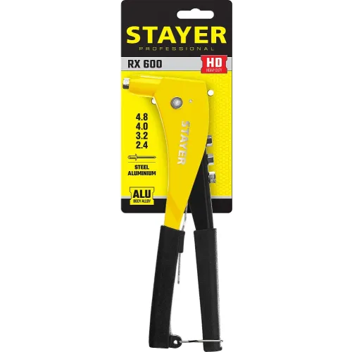 STAYER RX-600, 2.4 - 4.8 мм, 250 мм, усиленный литой заклепочник, Professional (3104)