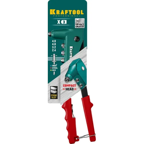 KRAFTOOL X-3, 2.4 - 4.8 мм, 260 мм, литой заклепочник (31170)