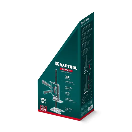KRAFTOOL EXTREM 150 кг, 230 мм подъем, усиленный алюминиевый корпус, закаленная стальная рейка, подъемник универсальный (33263)