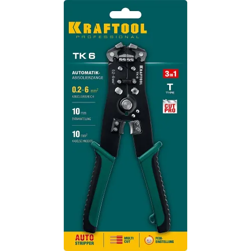 KRAFTOOL TK-6, 0.2 - 6 мм2, автоматический стриппер (22635)