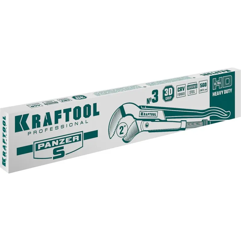 KRAFTOOL PANZER-S, №3, 2″, 560 мм, трубный ключ с изогнутыми губками (2733-20)