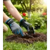 GRINDA FLORA, M (8), садовые перчатки из искусственной кожи с усиленным наладонником и кончиками пальцев, противоскользящие, PRO Line (1138-M)