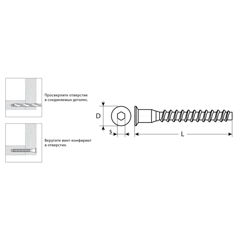 ЗУБР 6.4 x 50 мм, цинк, 2500 шт, винт-конфирмат (4-308050-64-050)