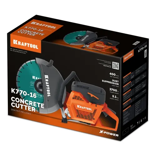 KRAFTOOL 3700 Вт, 400 мм, без диска, бензорез по бетону (бетонорез) (K770-16)