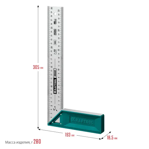 KRAFTOOL Grand, 300 мм, высокоточный столярный угольник (3439-30)