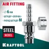 KRAFTOOL штуцер ″елочка″, 6 мм - рапид штуцер, с хомутом, переходник (06597-06)
