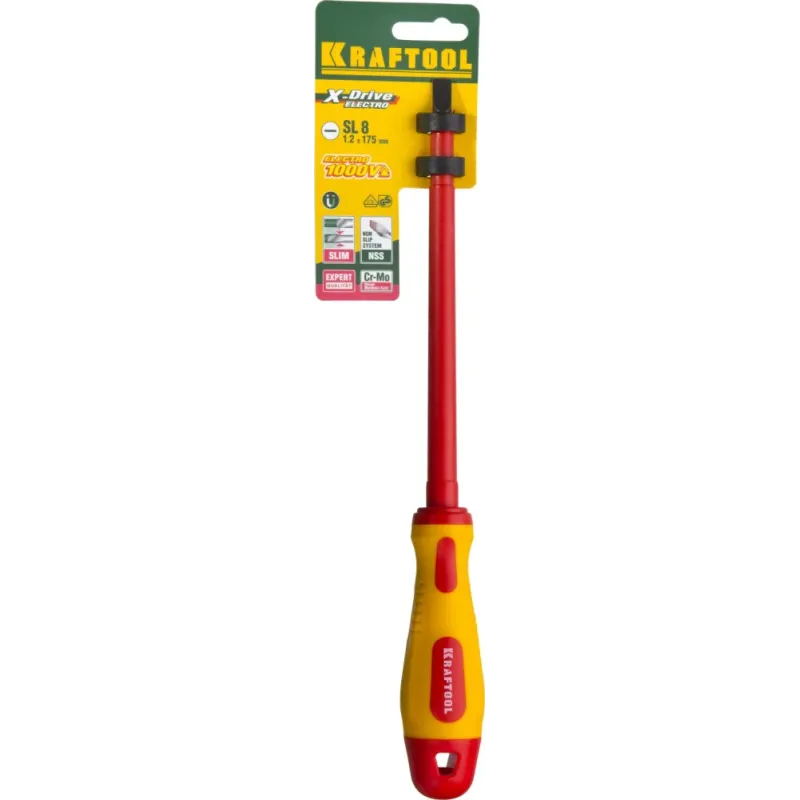 KRAFTOOL SL8 х 175 мм, высоковольтная отвертка (250083-8.0-175)
