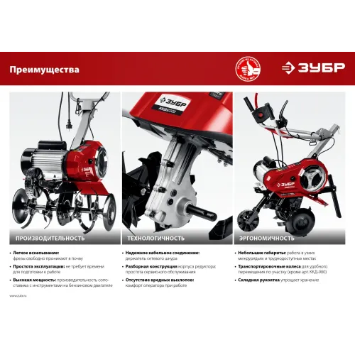 ЗУБР 900 Вт, электрический культиватор (ККД-900)