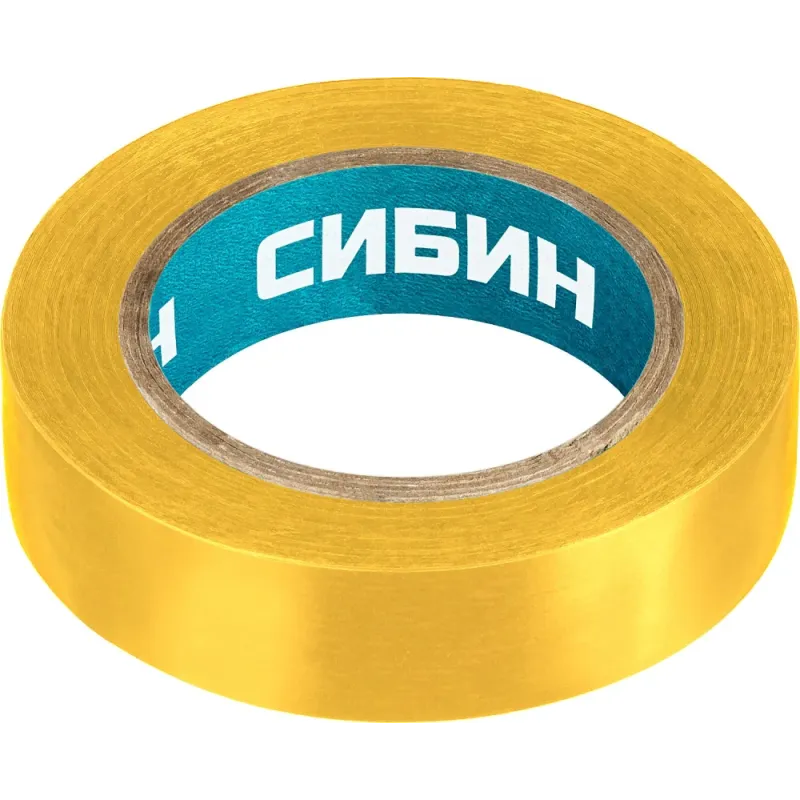 СИБИН 15 мм х 10 м, 5 000 В, желтая, изолента ПВХ (1235-5)