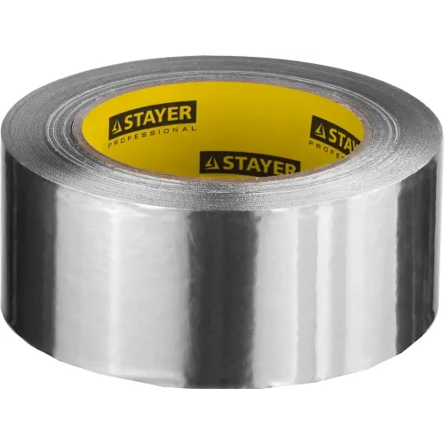 STAYER ProTape, 75 мм, 50 м, до 120 °С, самоклеящаяся алюминиевая лента, Professional (12268-75-50)