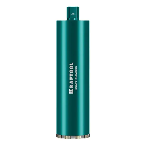 KRAFTOOL DIAMOND 122 мм (450 мм, 1 1/4″, лазерная сварка, сухое сверление с микроударом), алмазная коронка по железобетону (29825-122)