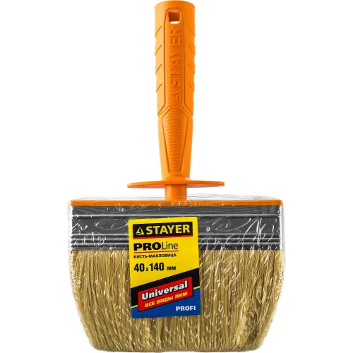 STAYER Universal MINI, 4 х 14 см, светлая натуральная щетина, пластмассовый корпус, все виды ЛКМ, макловица, Professional (0182-14)