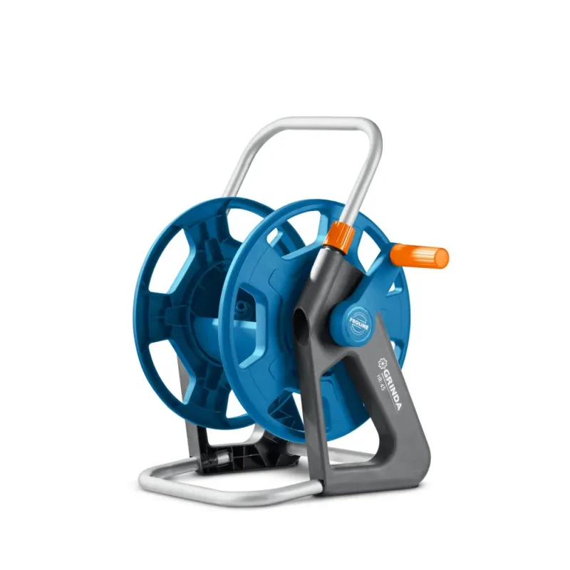 GRINDA HR-45, для шлангов 45м x 1/2″ и 20м х 3/4″, стальные опоры, пластиковый барабан, катушка для шлангов, ProLine (428450)
