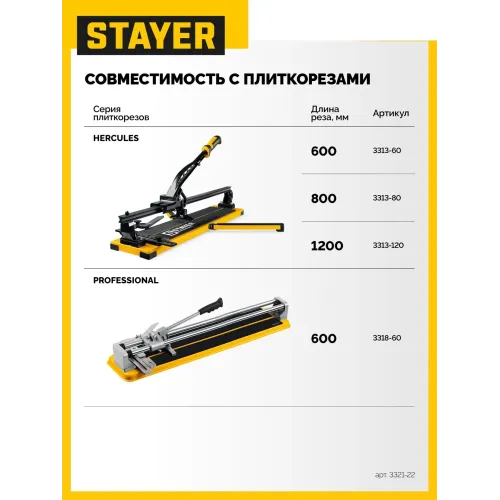 STAYER 22х6х6 мм, на подшипнике, режущий ролик для ручных плиткорезов (3321-22)