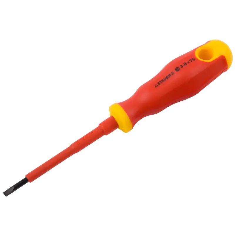 STAYER Electro, SL3 х 75 мм, диэлектрическая отвертка, Professional (25141-03-07)