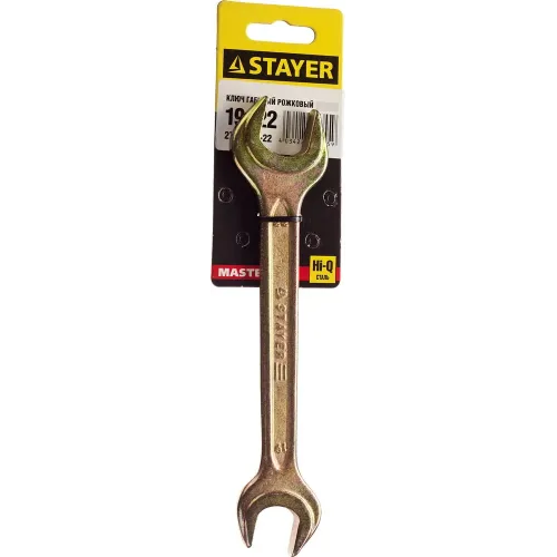 STAYER 19 x 22 мм, рожковый гаечный ключ (27038-19-22)