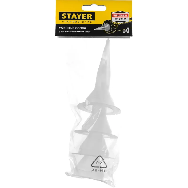 STAYER 4шт, запасные сопла для закрытых пистолетов для герметика (0673-S4)