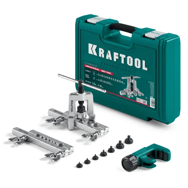 KRAFTOOL Universal-METRIC 3 - 19 мм, набор для развальцовки и резки (23605)
