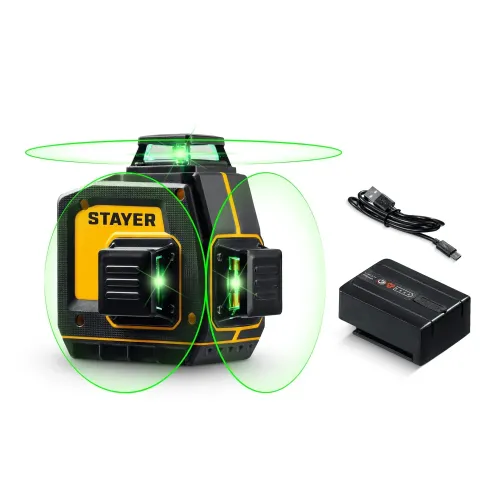 STAYER SL-3D, 50м, точн. +/-0,5 мм/м, зеленый лазерный нивелир (34963)