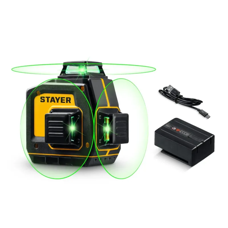 STAYER SL-3D, 50м, точн. +/-0,5 мм/м, зеленый лазерный нивелир (34963)