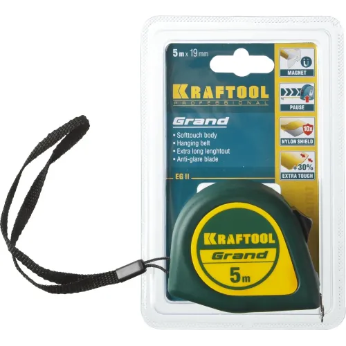 KRAFTOOL Grand, 5 м х 19 мм, рулетка (34022-05-19)