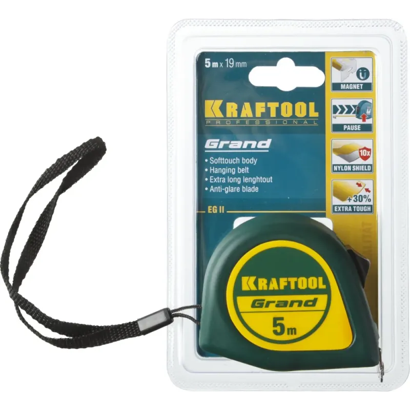 KRAFTOOL Grand, 5 м х 19 мм, рулетка (34022-05-19)