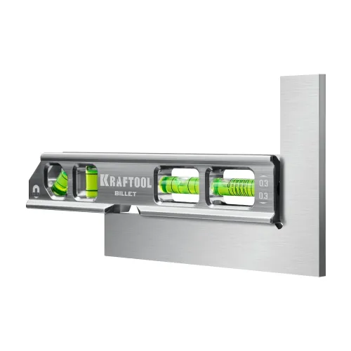 KRAFTOOL BILLET-20, 8 в 1, 200 мм, точность 0.3 мм/м, 4 глазка, брусковый магнитный уровень (34790)